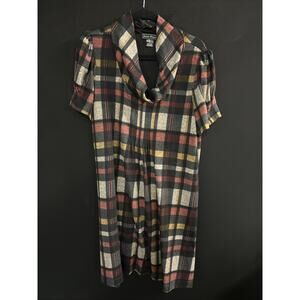 Jessica Howard WomenA-Line Dress Multicolor Size XL Cowl Neck Short Puff Sleeve